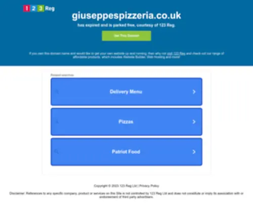 Giuseppespizzeria.co.uk(Giuseppe's Pizzeria) Screenshot
