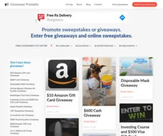 Giveawaypromote.com(Submit giveaways & enter online sweepstakes for free) Screenshot