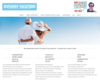 Giveawayvacations.com(SELL OR GIVE AWAY FREE VACATION VOUCHERS) Screenshot