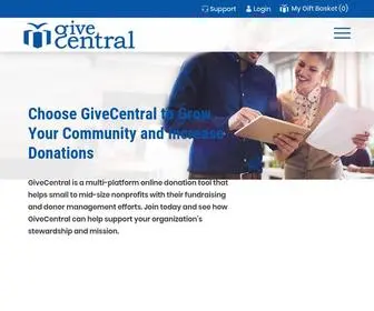 Givecentral.org(Fundraising for nonprofits becomes easy) Screenshot