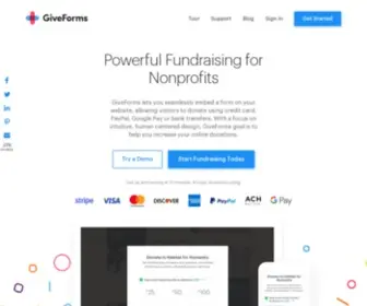 Giveforms.com(Powerful Fundraising for Nonprofits) Screenshot