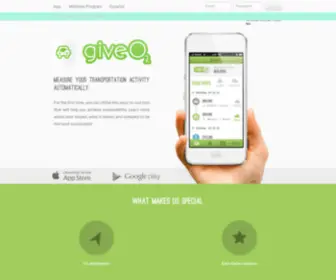 Giveo2.com(Measure and offset your transport based carbon footprint automatically) Screenshot