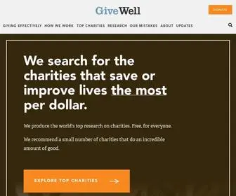 Givewell.org(Charity Reviews and Research) Screenshot