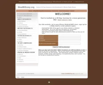 GivewithJoy.org(40 day church media stewardship campaign program increase giving generosity for churches building campaigns media building projects eDevotional generosity) Screenshot