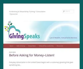Givingspeaks.com(Fundraising & Stewardship Training) Screenshot