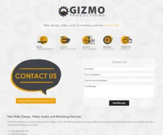 Gizmoproductions.com(Web, Design, Video, Audio & Marketing) Screenshot