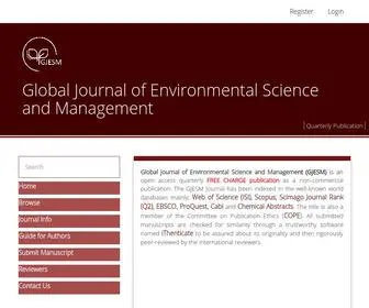 Gjesm.net(Global Journal of Environmental Science and Management) Screenshot