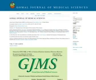 GJMS.com.pk(Gomal Journal of Medical Sciences) Screenshot