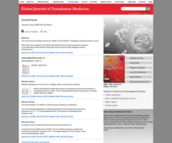 GJtmonline.com(Global Journal of Transfusion Medicine) Screenshot