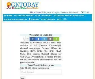 Gktoday.in(GKToday. GKToday is India's top website for GK (General Knowledge)) Screenshot