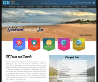 Gktoursandtravel.com(GK Tours and Travels Kolkata arranges tour packages) Screenshot