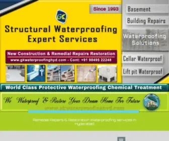 Gkwaterproofinghyd.com(Waterproofing Contractors) Screenshot