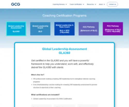 Gla-360.com(Global Leadership Assessment (GLAGlobal Coach Group) Screenshot