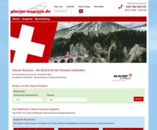 Glacier-Express.de(Die grandiose Schönheit der Schweiz entdecken) Screenshot