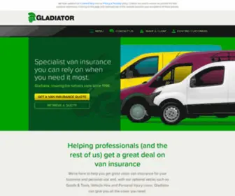 Gladiator-Insurance.com(Van Insurance and Commercial Vehicle Cover) Screenshot