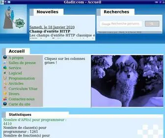 Gladir.com(Page d'Accueil) Screenshot