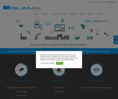 Glamerp.com(Glam Software Solucions pel sector industrial Girona Barcelona) Screenshot