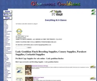 GlamGouldians.com(Lady Gouldian Finch supplies) Screenshot