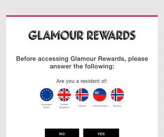 Glamourrewards.com(European Economic Area) Screenshot