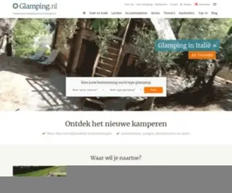 Glamping.nl(Het grootste aanbod van Glamping & Luxe Accommodaties) Screenshot