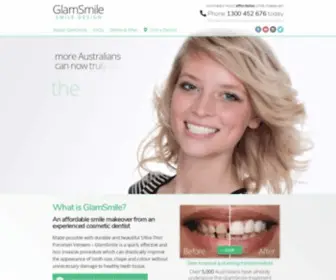 Glamsmile.com.au(Affordable Cosmetic Dentistry) Screenshot