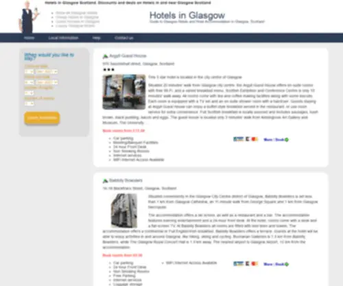 Glasgow-Hotels-Guide.co.uk(Hotels in Glasgow Scotland) Screenshot