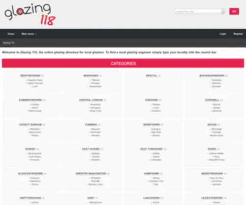 Glazing118.co.uk(UK Glazing Directory) Screenshot