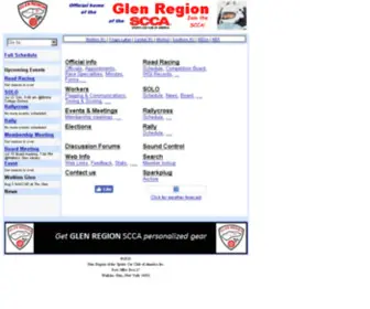 Glen-Scca.org(The Glen Region of the SCCA) Screenshot