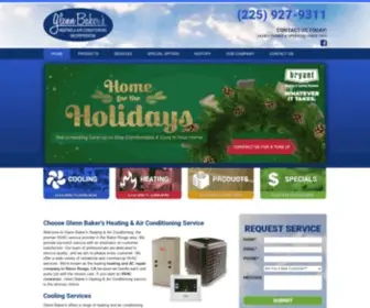 Glennbakershvac.com(Heating & Air Conditioning Service Baton Rouge LA) Screenshot