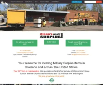 Glennsarmysurplus.com(Glenn's Army Surplus Home) Screenshot