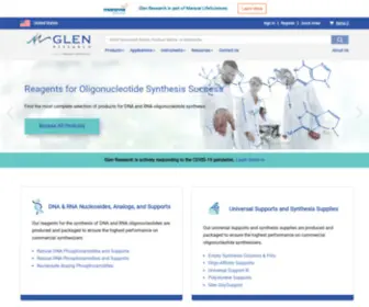 Glenresearch.com(Oligonucleotide Synthesis Supplies & Supports) Screenshot