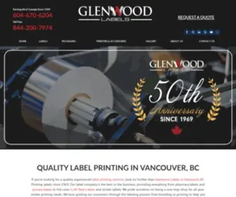 Glenwoodlabel.com(Custom Label Printing) Screenshot