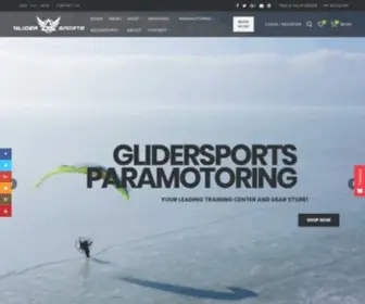 Glidersports.com(Paramotoring, Skydiving, Training and Sales) Screenshot