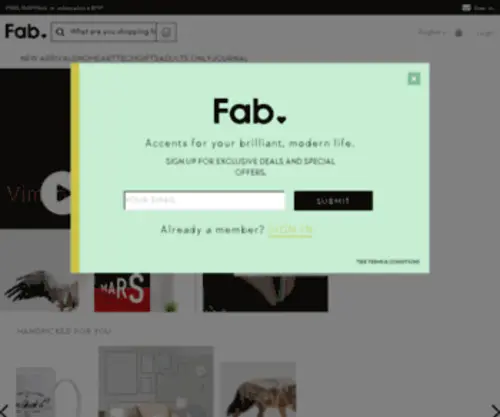 Glistr.com(Fab is Everyday Design) Screenshot