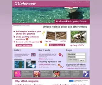 Glitterboo.com(Create sparkling photo effects) Screenshot