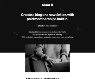 Gloathost.com(Start a paid publication) Screenshot