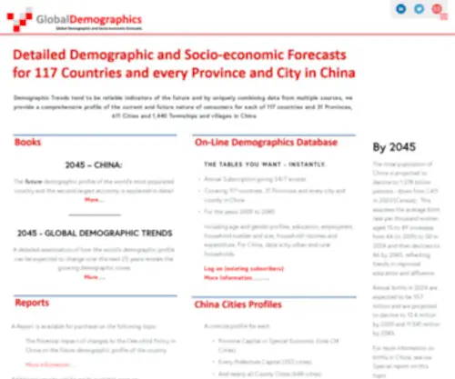 Global-Dem-Health.com(Detailed demographic and socio economic forecasts to 2045 for 117 countries and every county in China) Screenshot