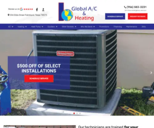 Globalacandheating.com(AC Repair Palmhurst) Screenshot