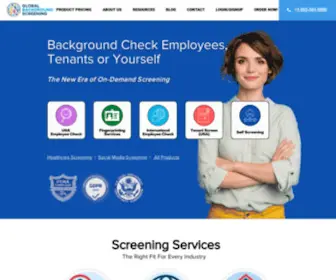 Globalbackgroundscreening.com(Global Background Screening Checks) Screenshot