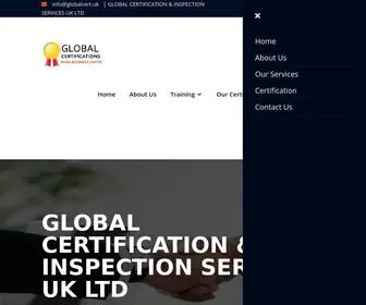 Globalcert.uk(GLOBAL CERTIFICATION & INSPECTION SERVICES UK LTD) Screenshot