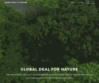 Globaldealfornature.org(Sign the petition calling on world leaders to support a Global Deal for Nature) Screenshot