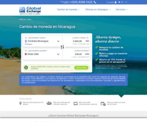 Globalexchange.com.ni(Inicio) Screenshot