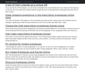 Globaleyeglasses.net(Buy the best quality eyeglasses and sunglasses at Global Eyeglasses) Screenshot
