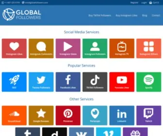 Globalfollowers.com(Social Media Services) Screenshot