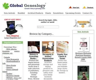 Globalgenealogy.com(Canada's history & genealogy store) Screenshot
