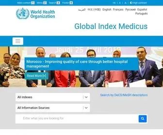 Globalindexmedicus.net(World Health Organization) Screenshot