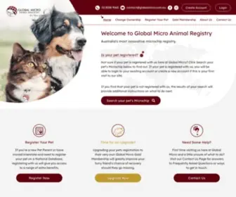 Globalmicro.com.au(Global Micro Animal Registry) Screenshot