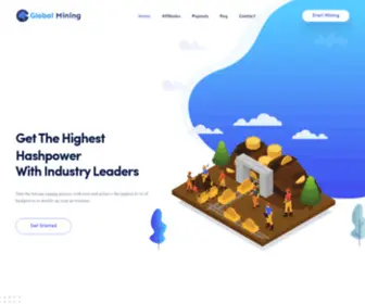 Globalmining.website(Start Bitcoin Cloud Mining With The Highest Hashpower) Screenshot