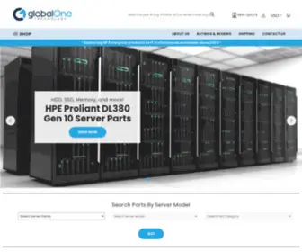 Globalonetechnology.com(HPE Enterprise Server and Storage Parts from Global One Technology) Screenshot