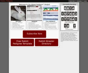 Globalpedigree.com(Online Rabbit Pedigree Software Program) Screenshot